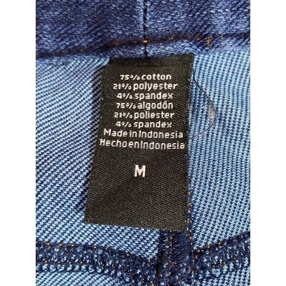 Blue Denim Jeggings Medium Wash Faux Front Pockets Pull On Women’s Size Medium - Picture 4 of 8